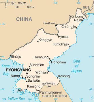 Foto: Severn� Korea-politick� mapa