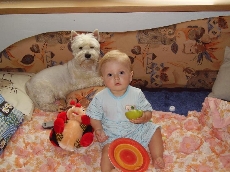 Foto: Na�e dv� hol�i�ky ...-Nejlep�� kamar�dky - Lejla(pes) a Eli�ka